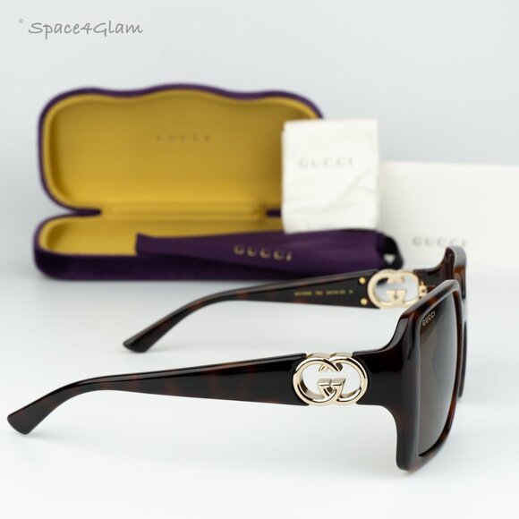 BRAND NEW Gucci GG1692S 002 Havana Brown Square Women Sunglasses GG 1692S - Picture 5 of 10